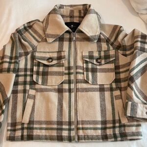 7 for all mankind flannel cropped jacket